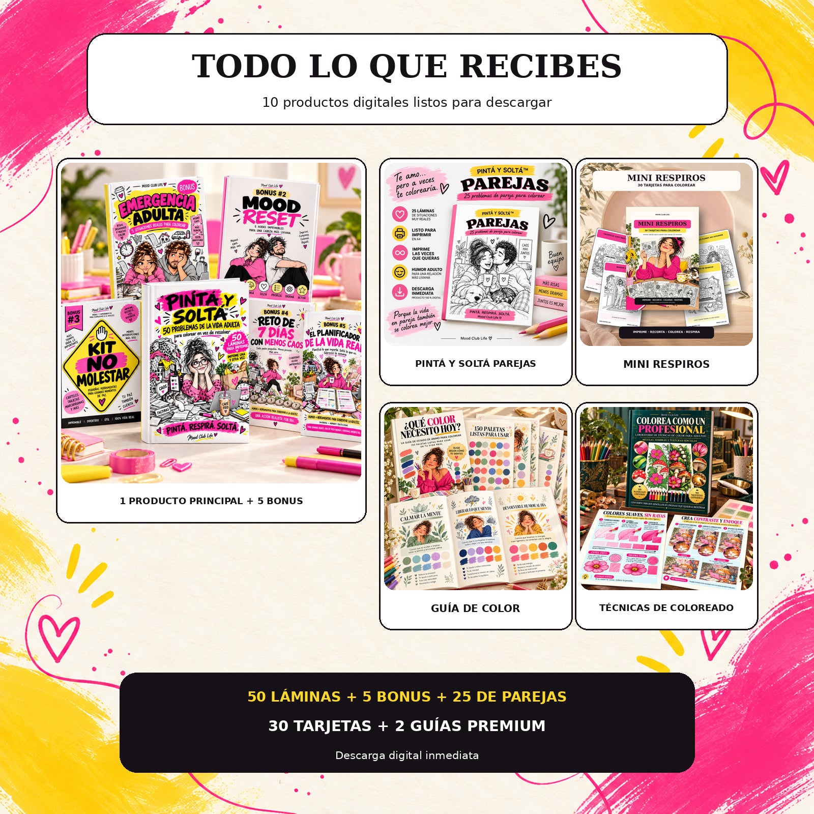 Los 10 productos incluidos en el Pack Completo Pinta y Soltá