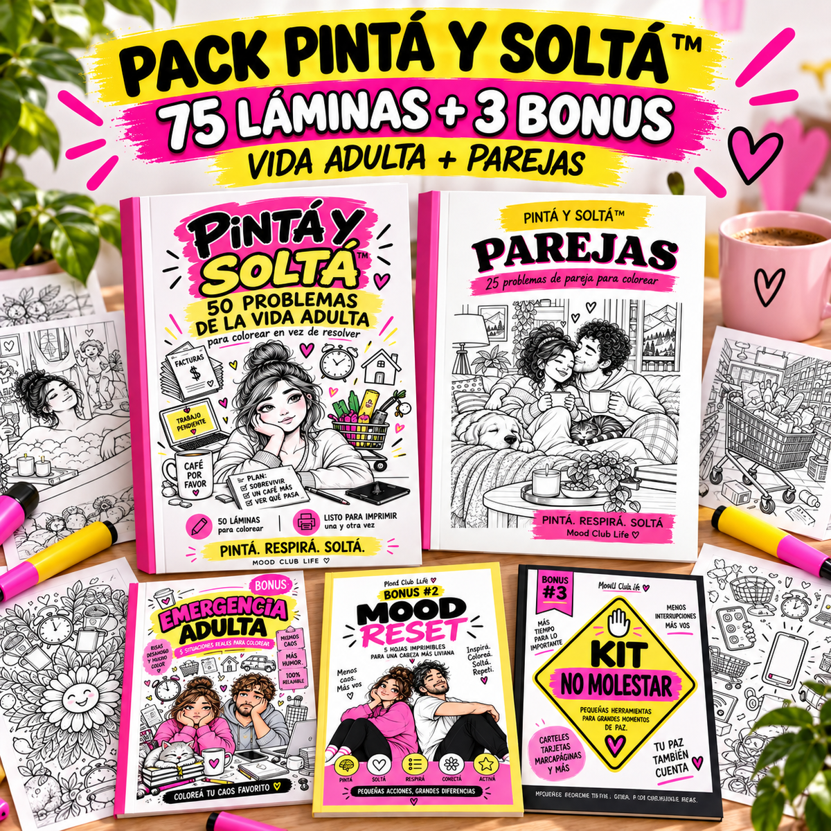 PACK PINTÁ Y SOLTÁ™ — Vida adulta + Parejas