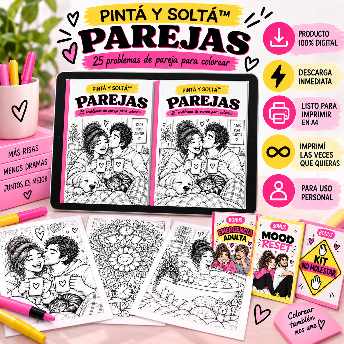 PACK PINTÁ Y SOLTÁ™ — Vida adulta + Parejas