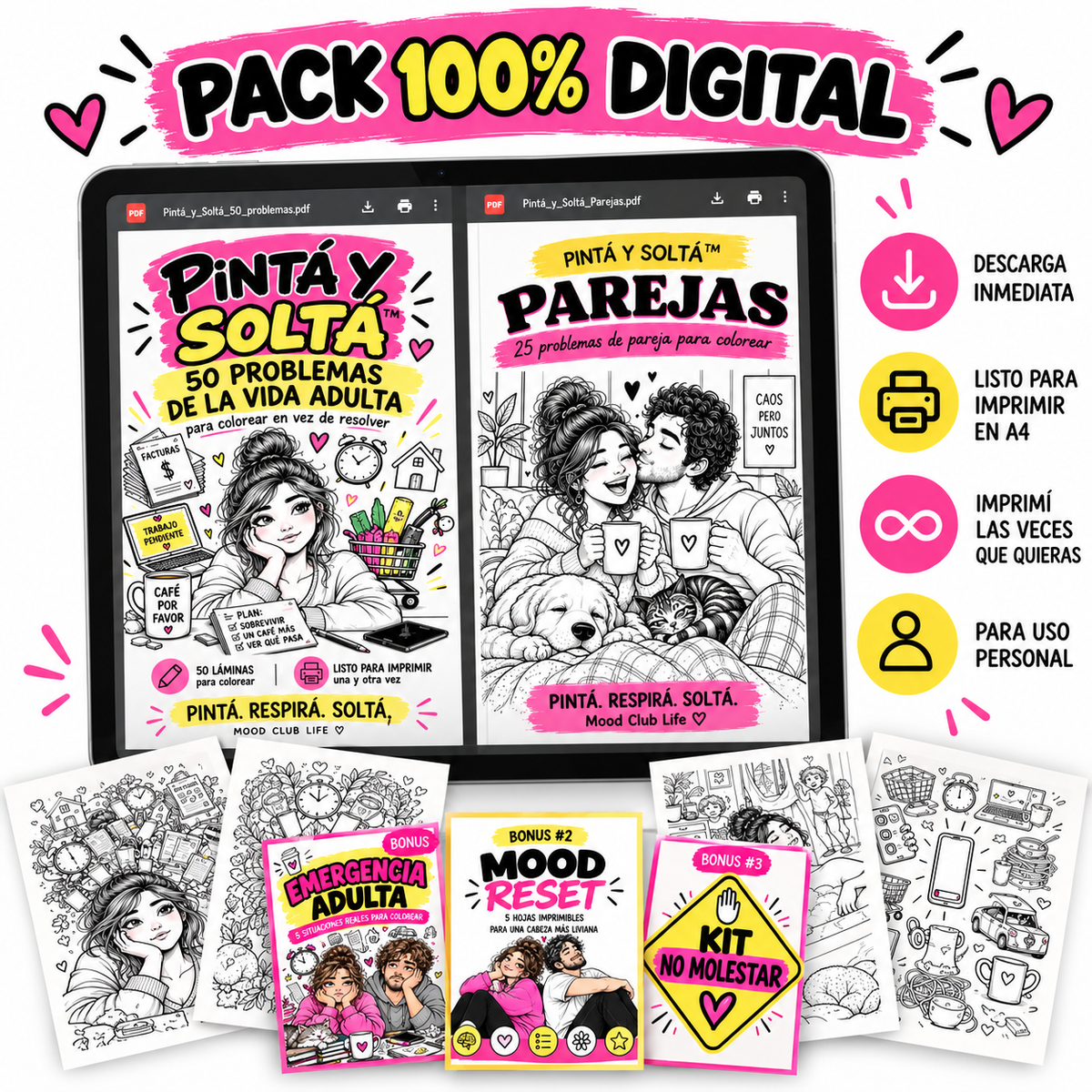 PACK PINTÁ Y SOLTÁ™ — Vida adulta + Parejas