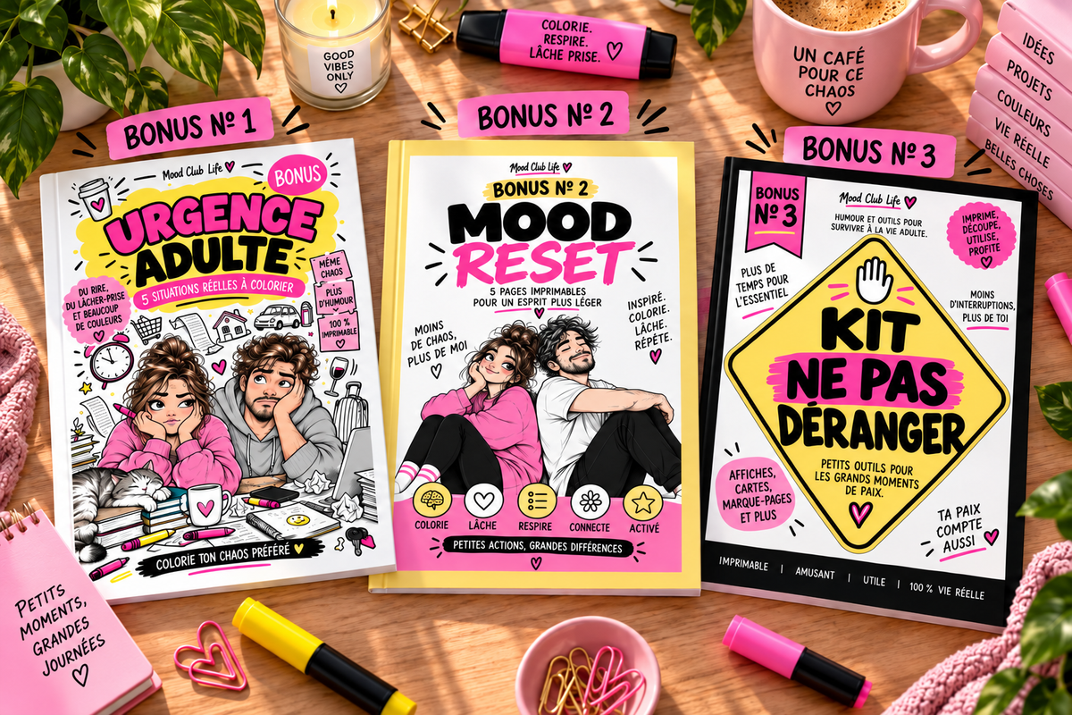Les trois bonus de Colorie & Laisse Tomber