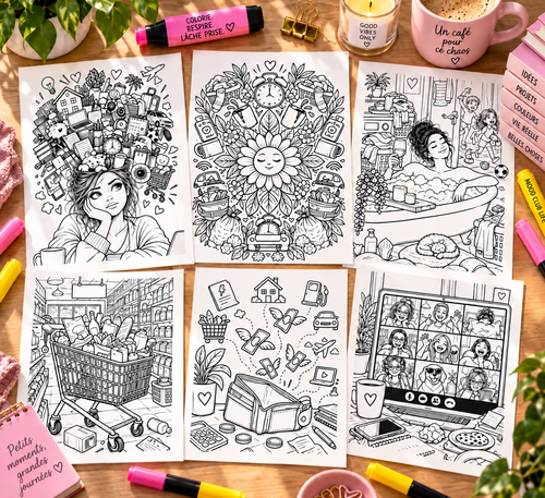 Colorie & Laisse Tomber™ – 50 coloriages pour survivre à la vie adulte