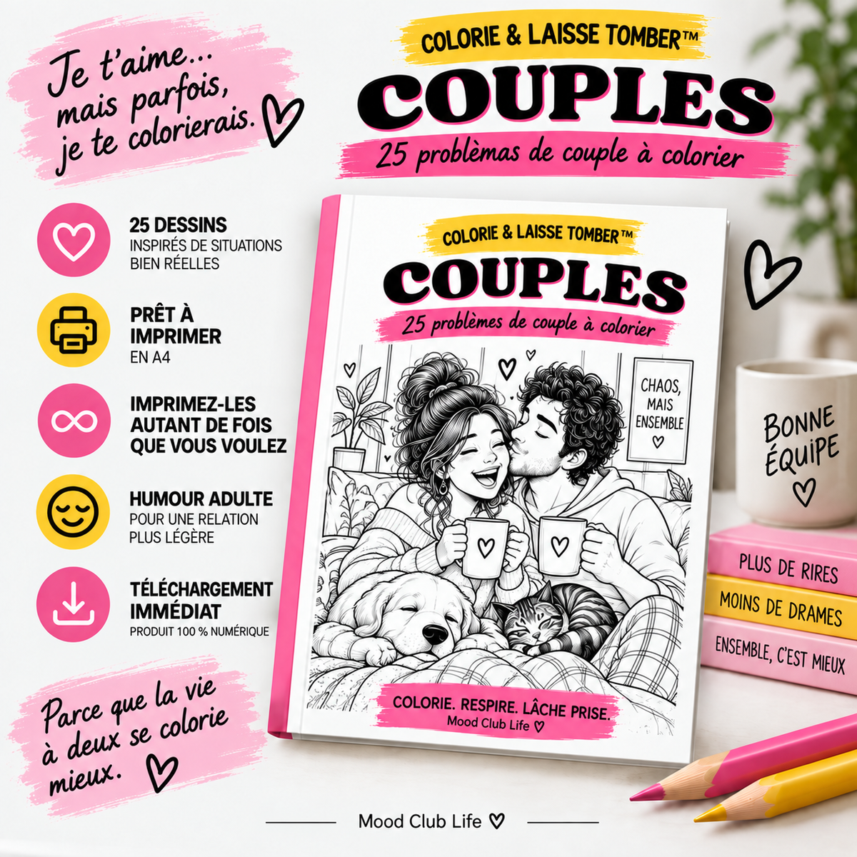 Colorie & Laisse Tomber™ – Édition Couples